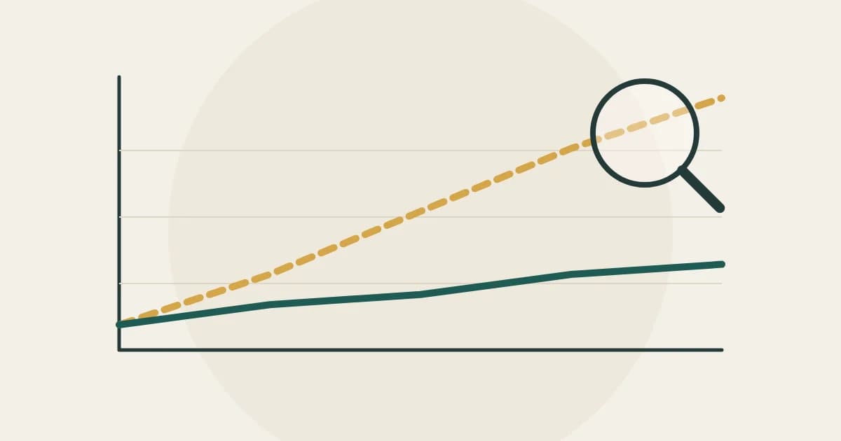 A chart where the promised results rise far above the real ones
